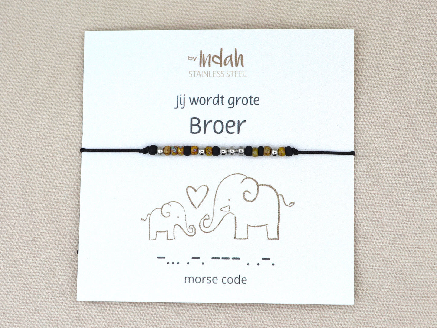 Jij wordt grote broer morse code bracelet, stainless steel