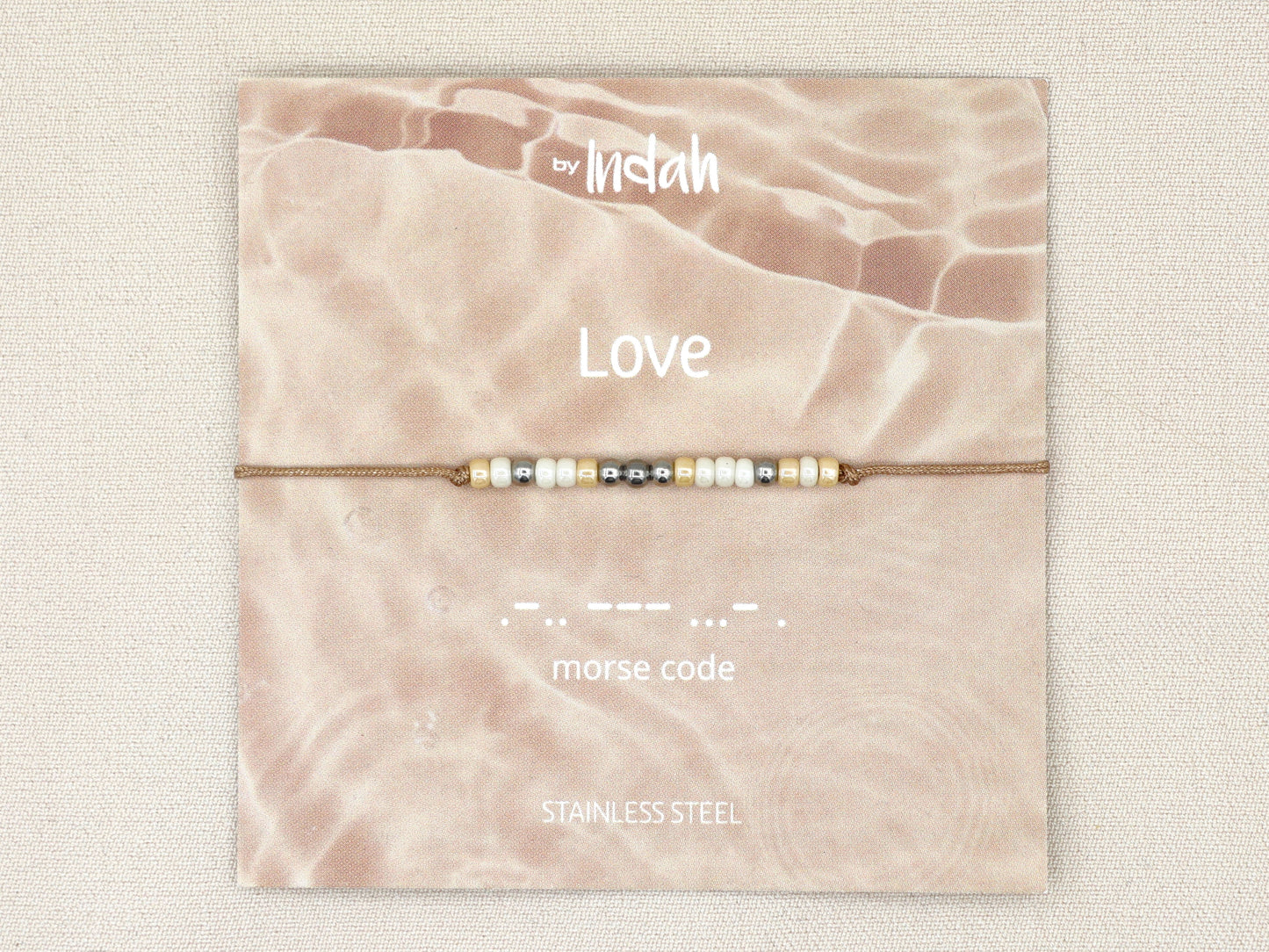 love morse code bracelet, stainless steel