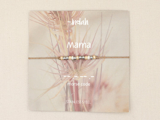 Mama morse code bracelet, stainless steel