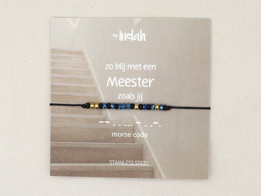 Meester morse code bracelet, stainless steel