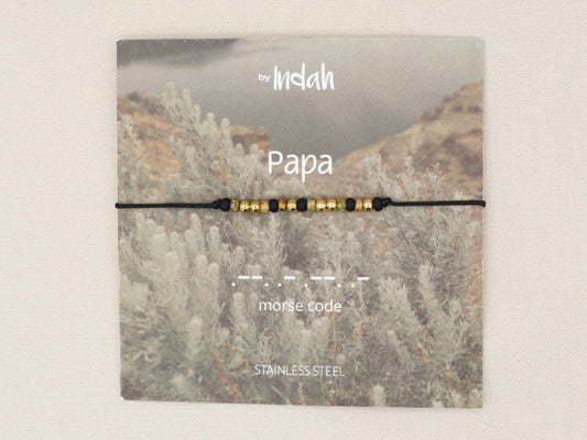 Papa morse code bracelet, stainless steel