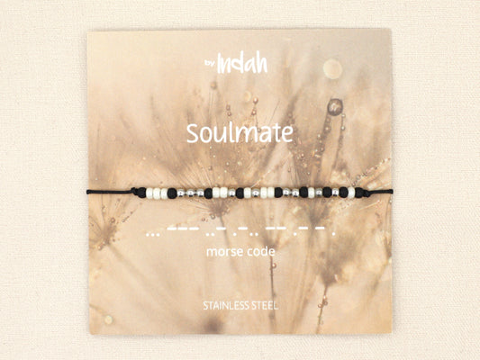 soulmate morse code bracelet, stainless steel