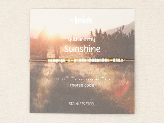 you are my sunshine morse code bracelet, stainless steel