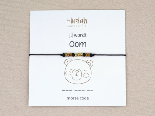 Jij wordt oom morse code bracelet, stainless steel
