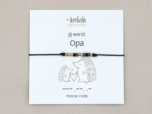 Jij wordt opa morse code bracelet, stainless steel