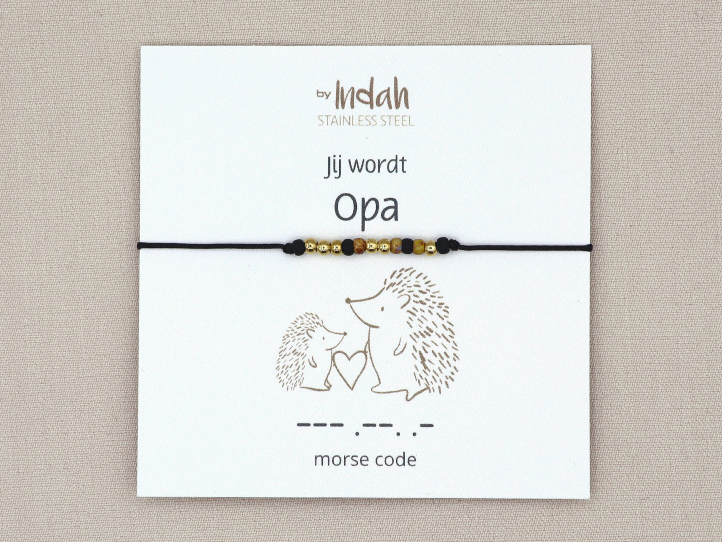 Jij wordt opa morse code bracelet, stainless steel