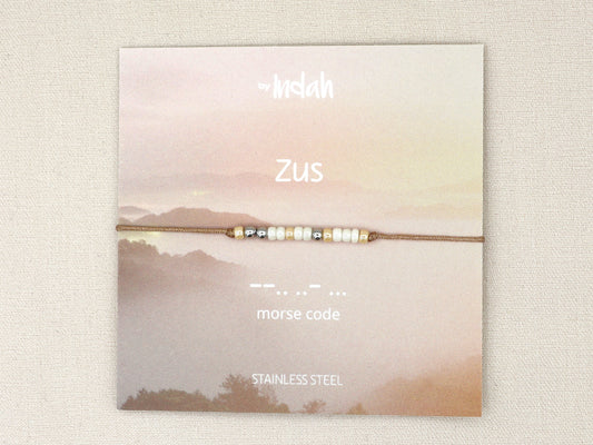 Zus morse code bracelet, stainless steel