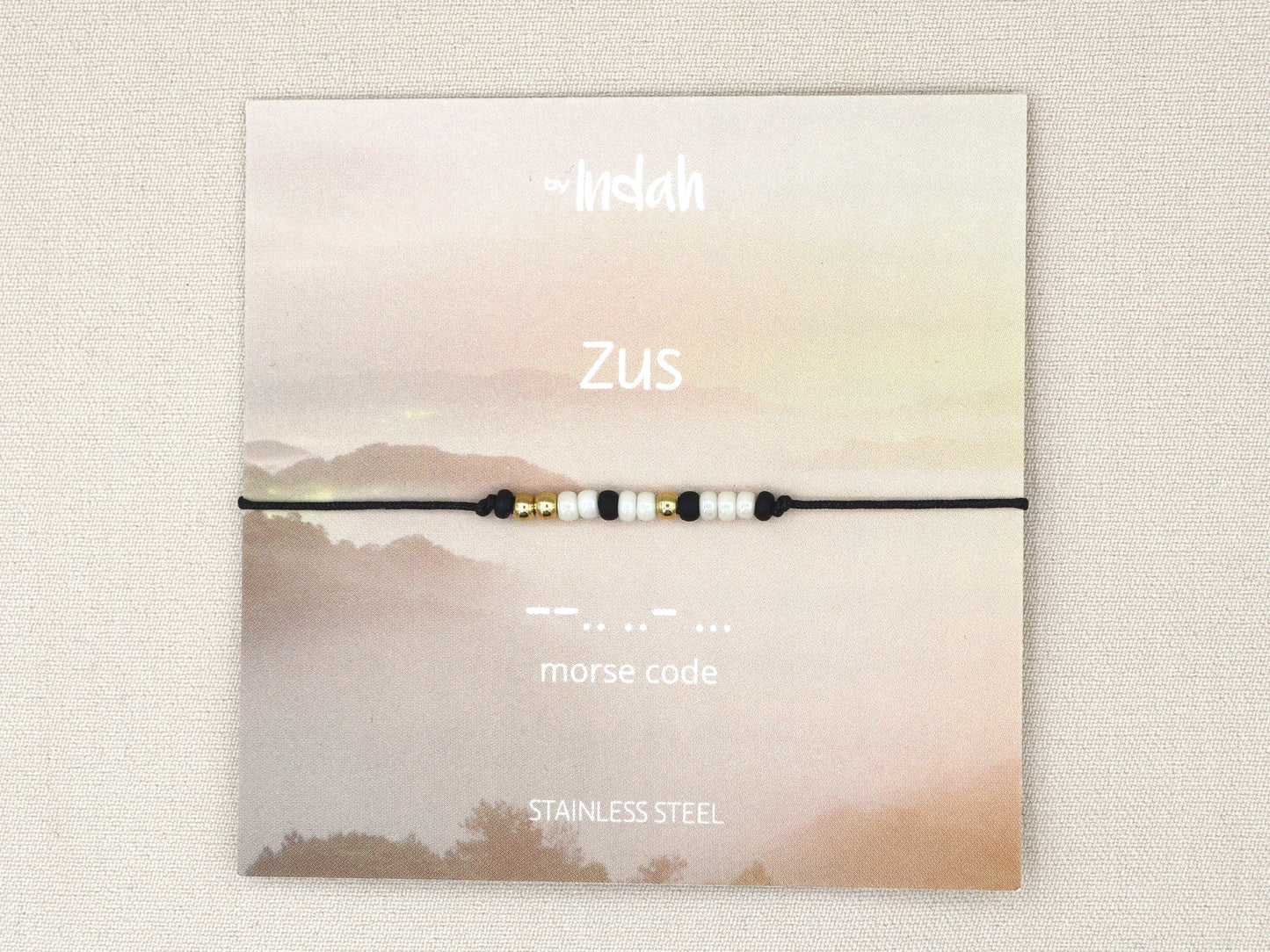 Zus morse code bracelet, stainless steel