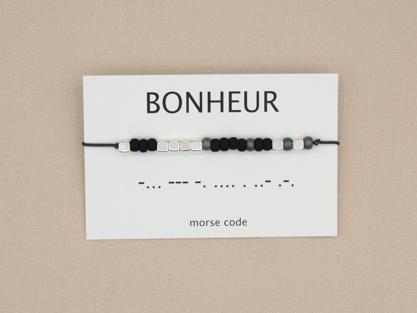 Morse code bracelet bonheur
