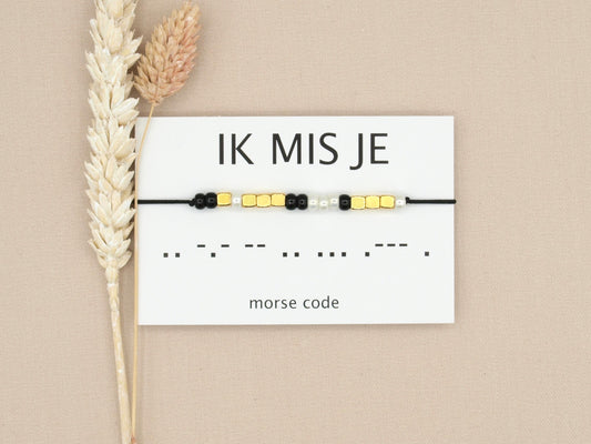 Morse code bracelet ik mis je