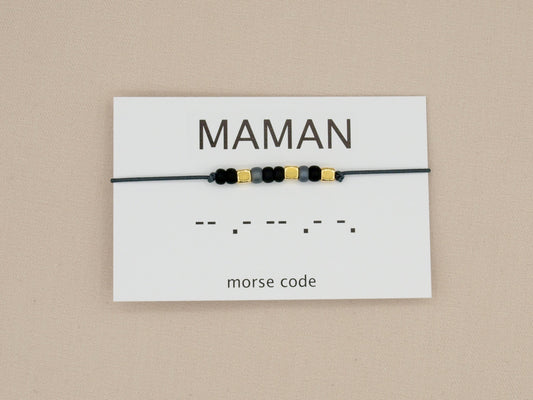 Morse code bracelet maman