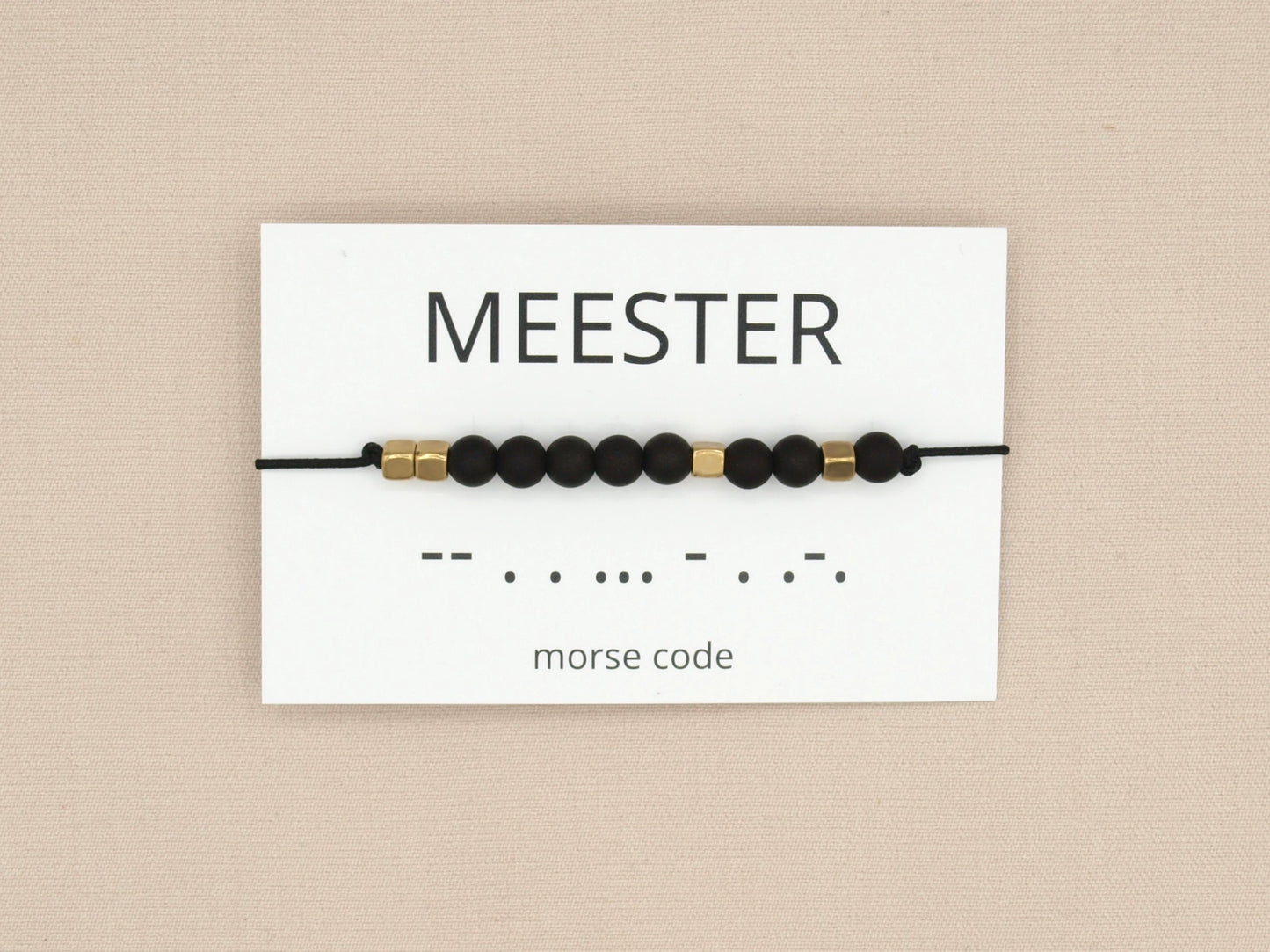 Morse code bracelet meester