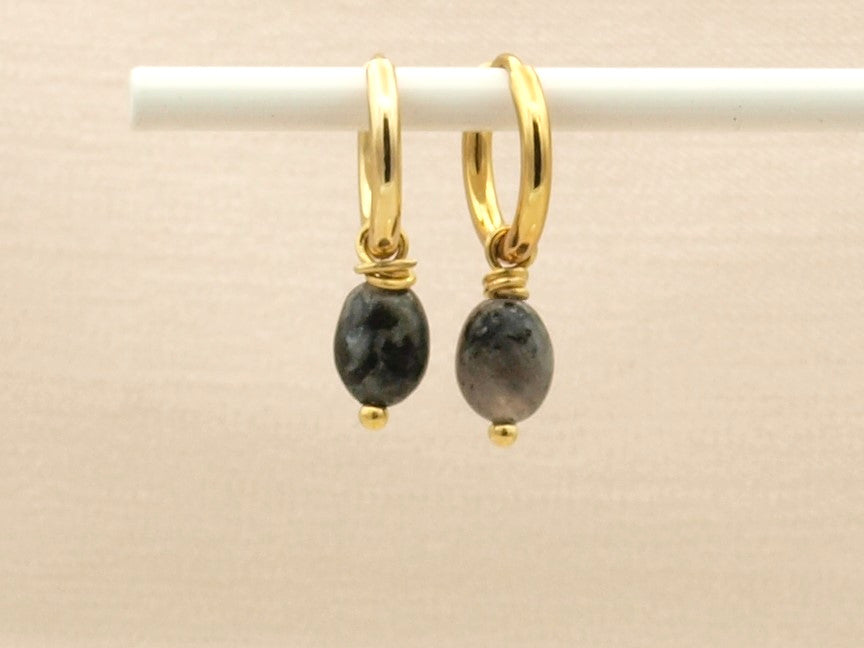Earrings Lucy labradorite, silver or gold stainless steel