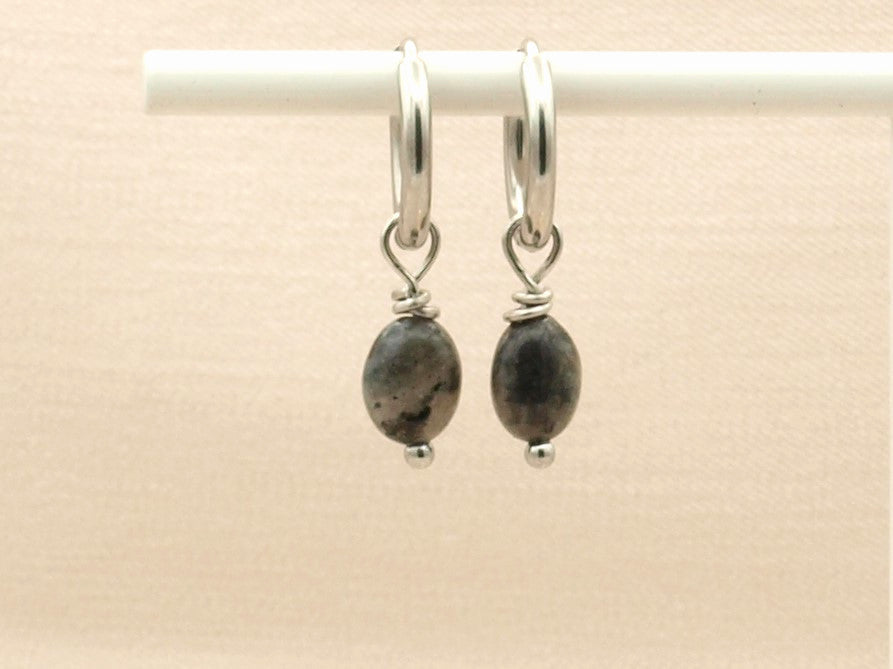 Earrings Lucy labradorite, silver or gold stainless steel