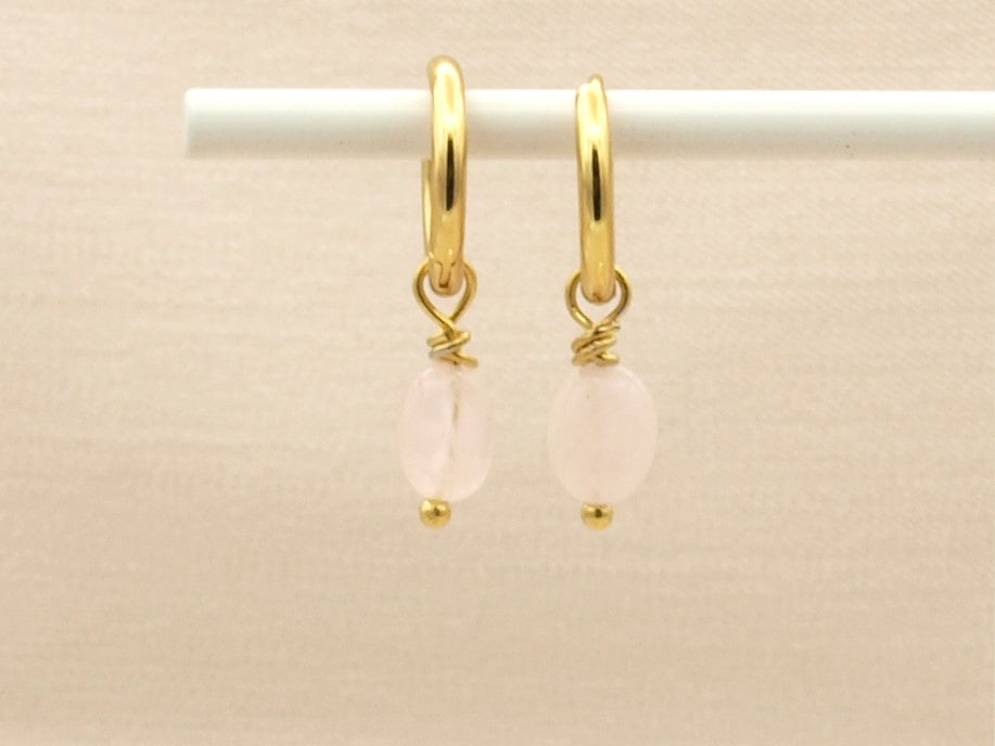 Ketting Lucy, rozenkwarts, zilver of goud roestvrijstaal