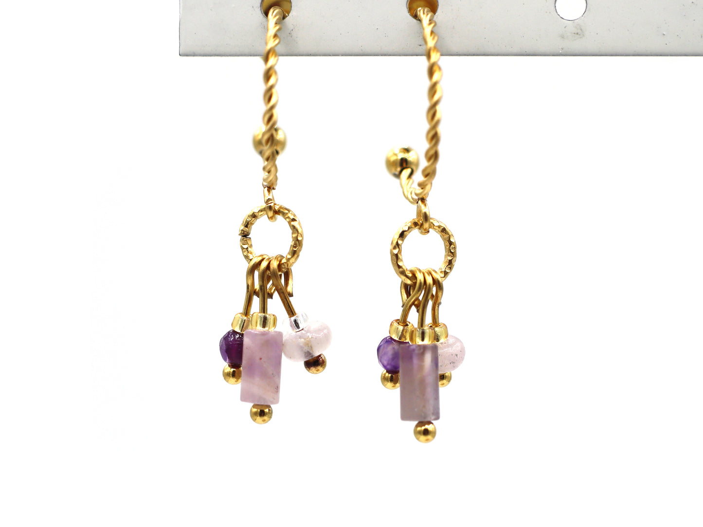 Necklace Kirana amethyst silver or gold stainless steel