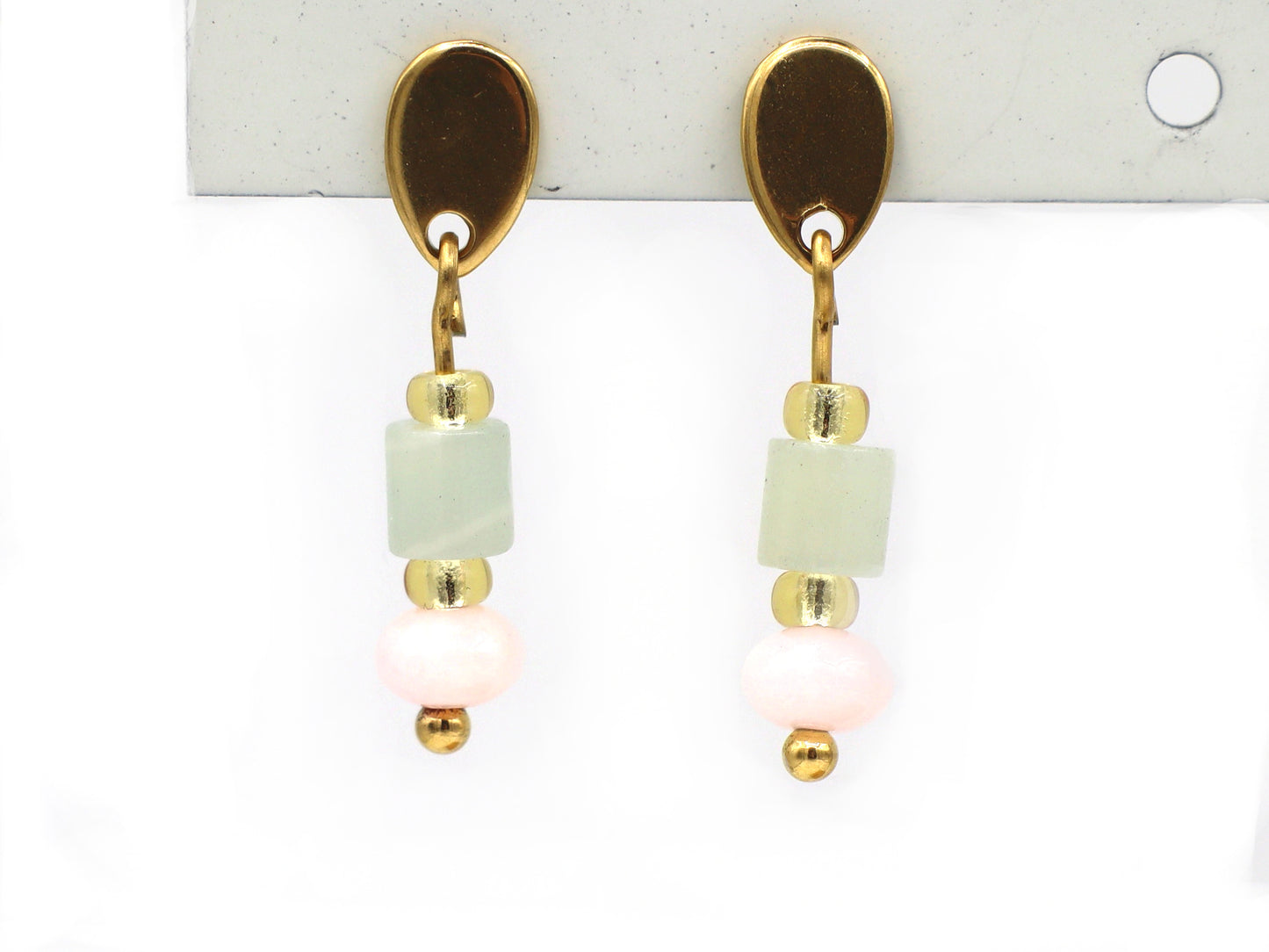 Earrings Paru chalcedon, silver or gold stainless steel