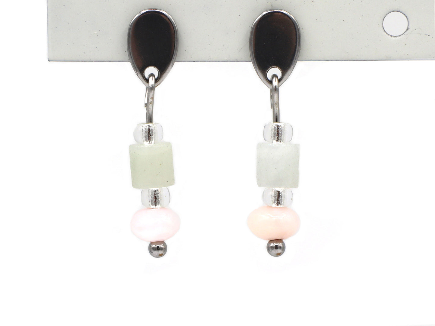 Necklace Paru chalcedon, silver and gold stainless steel